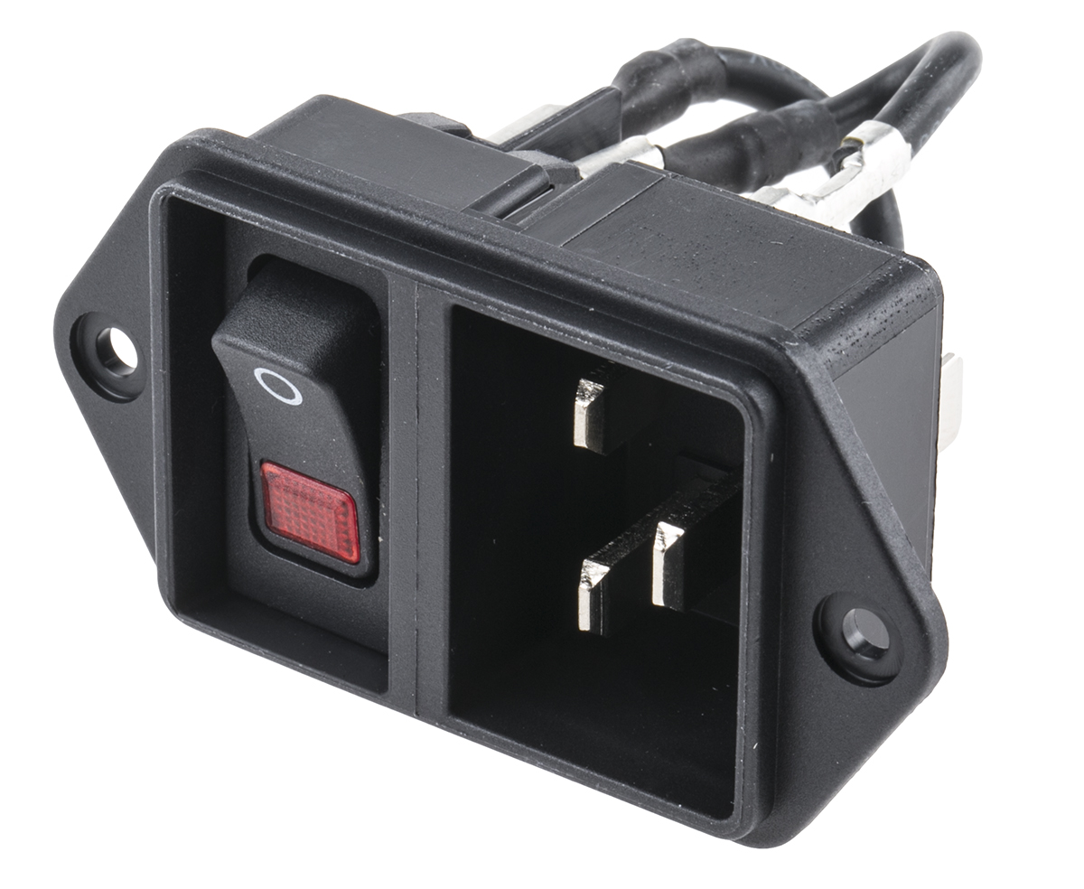 Schurter C20 Panel Mount IEC Connector Male, 16/20A, 250 V