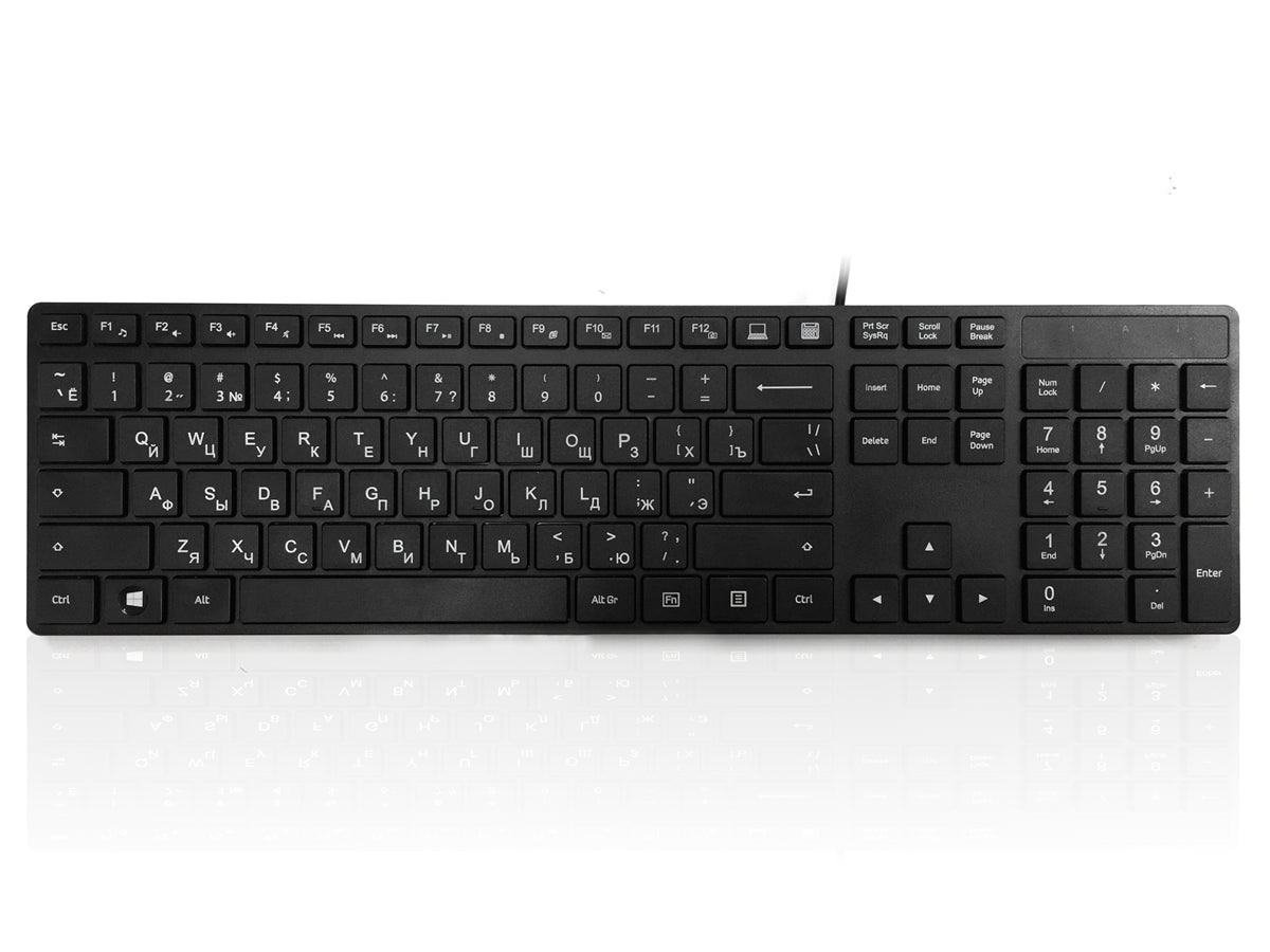 Ceratech KYBAC301-UBLK-CY Wired USB Multimedia Keyboard, QWERTY, Black