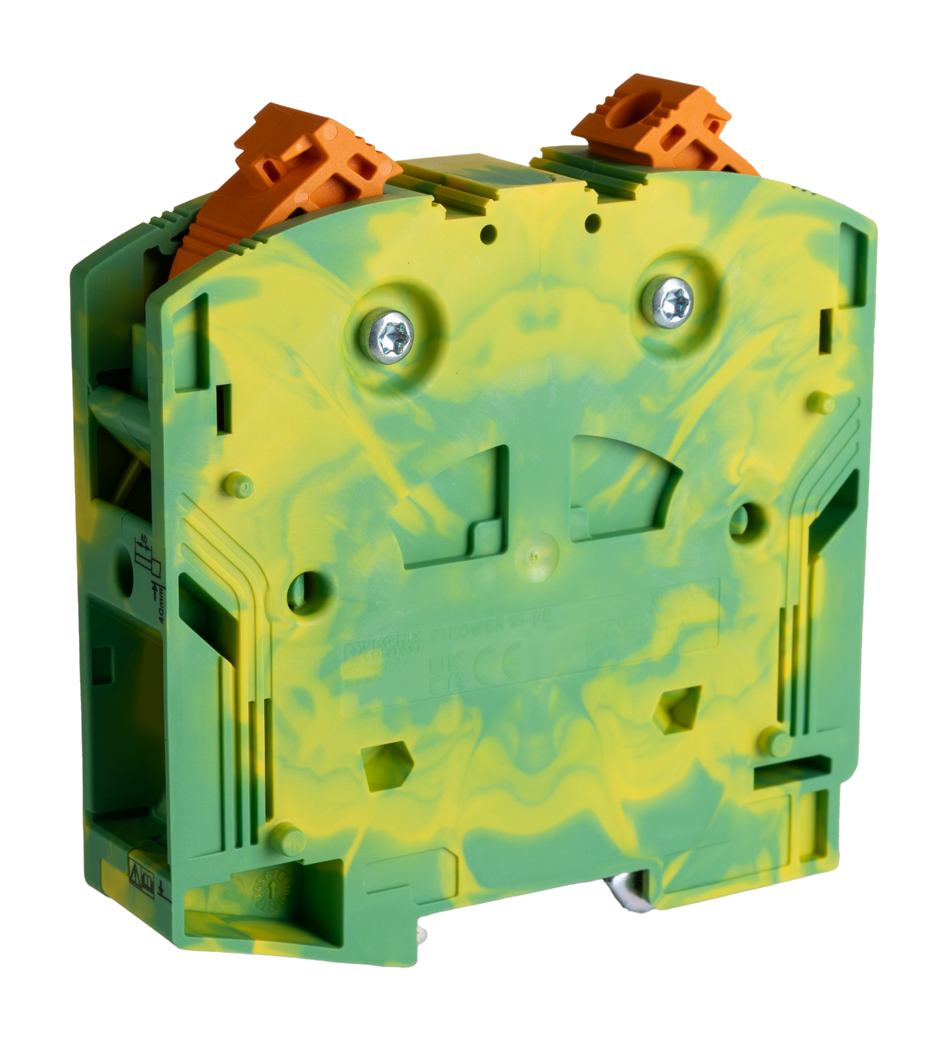 Phoenix Contact 3260106 PTPOWER 95-PE Series Green/Yellow, 95mm², Single-Level, Push In Termination