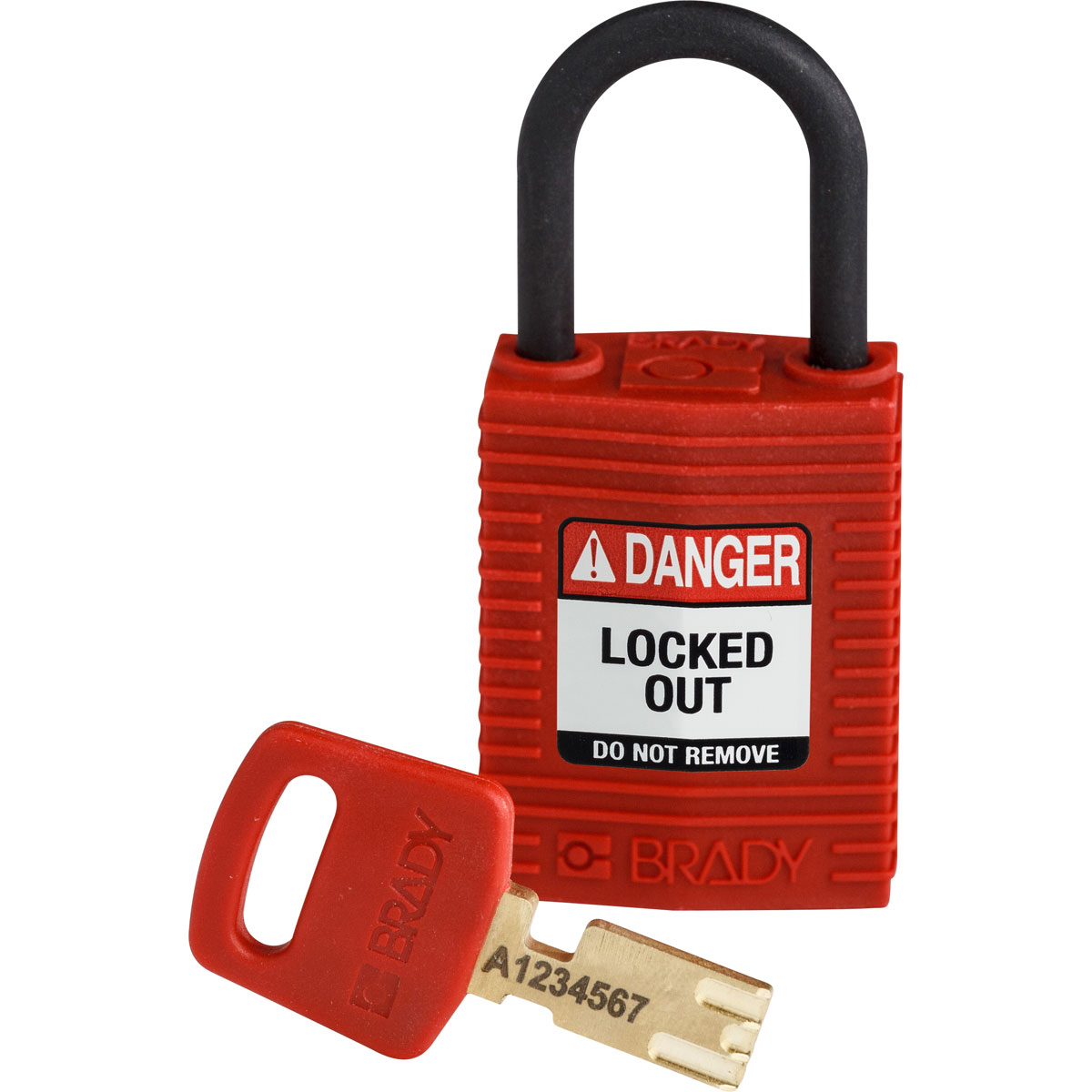 Brady LOTO-100 Key Weatherproof Nylon, Plastic Padlock, 4.72mm Shackle, 32.00mm Body