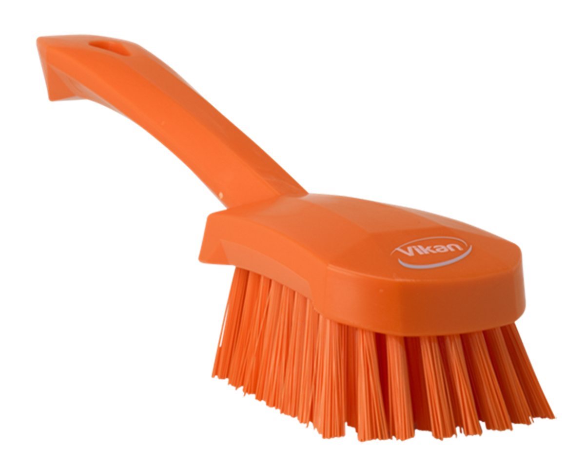 Vikan Hard Bristle Orange Scrubbing Brush, 36mm bristle length, Polyester bristle material