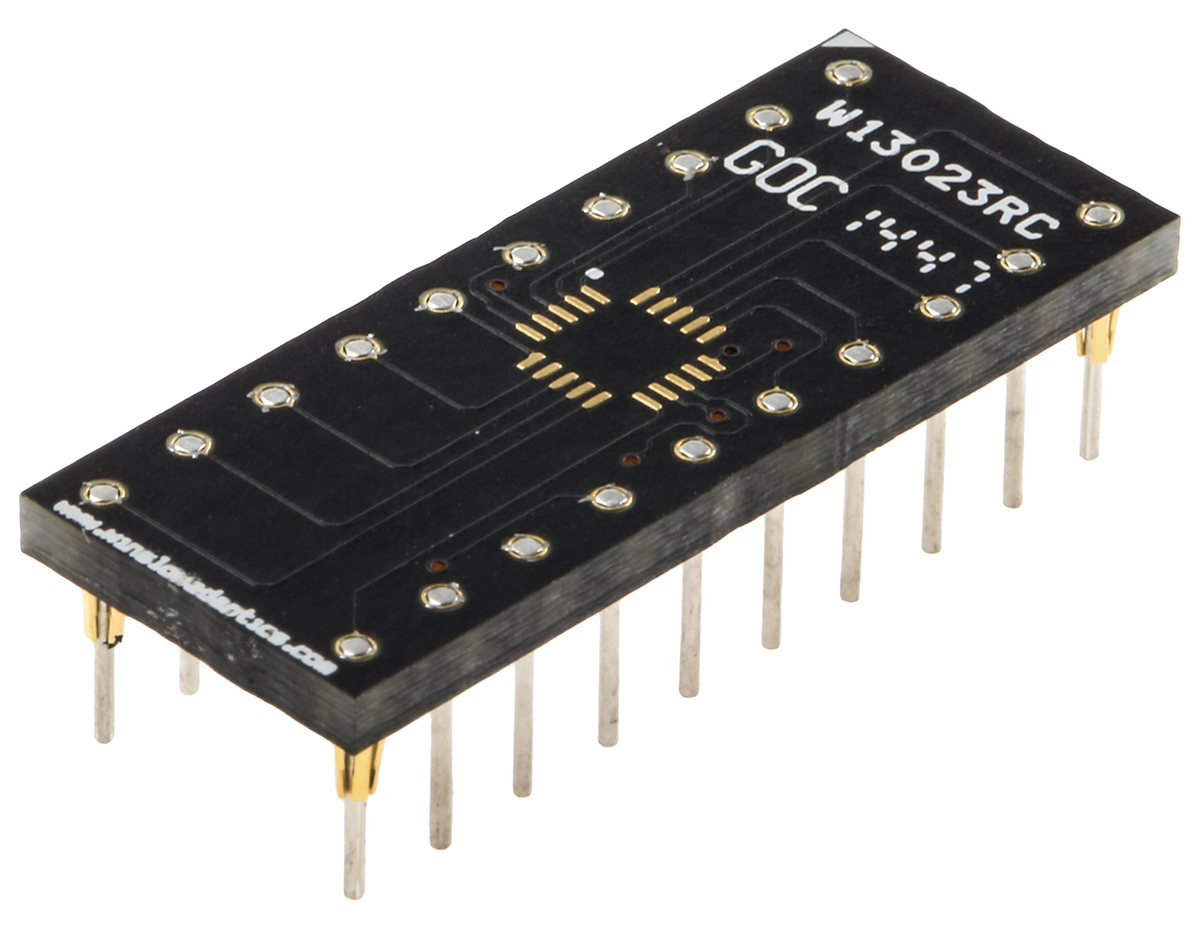 Winslow Straight Through Hole Mount 0.5 mm, 2.54 mm Pitch IC Socket Adapter, 20 Pin Female QFN to 20 Pin Male DIP