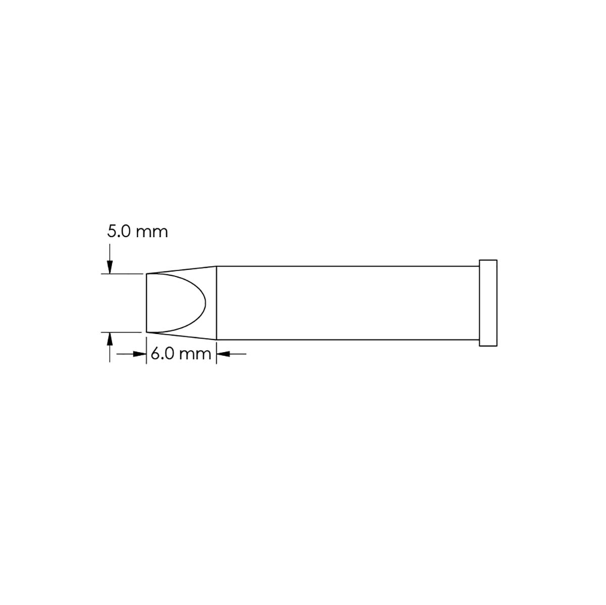 Metcal GT6-CH0050P 5.0 x 6 mm Chisel Soldering Iron Tip for use with Soldering Iron