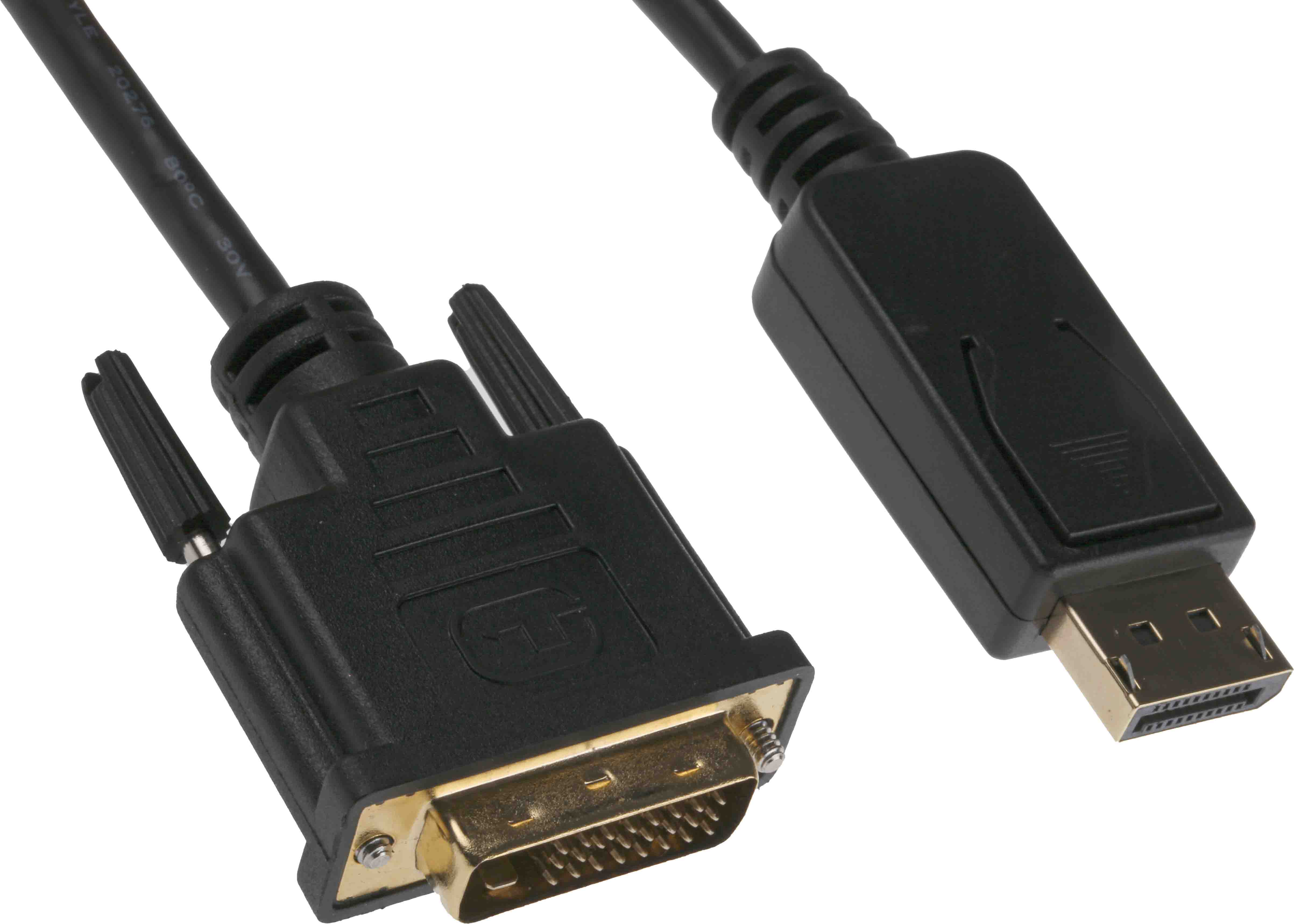 RS PRO Male DisplayPort to Male DVI-D Dual Link, PVC  Cable, 1080p, 5m