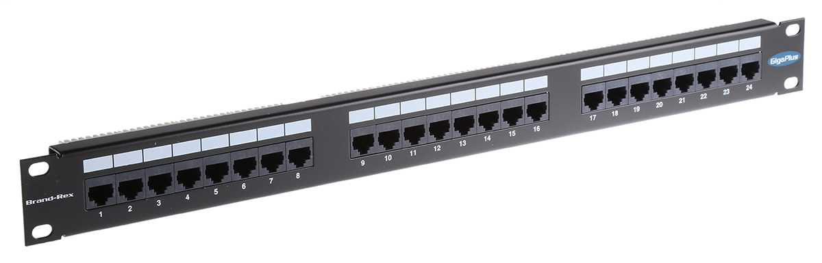 Brand-Rex GigaPlus Series Cat5e 24 Port RJ45 LSA Patch Panel UTP 1U Black