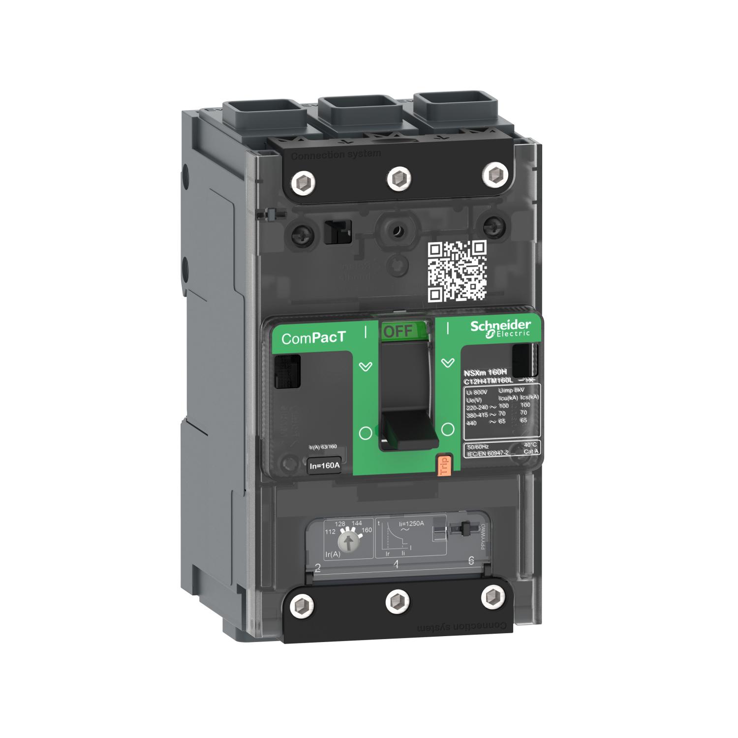 Schneider Electric, ComPacT NSX MCCB 3P 63A, Fixed Mount