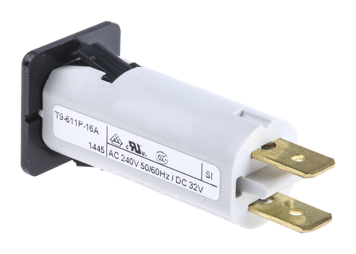 Schurter Thermal Magnetic Circuit Breaker -  Single Pole 48 V dc, 240V ac Voltage Rating, 16A Current Rating