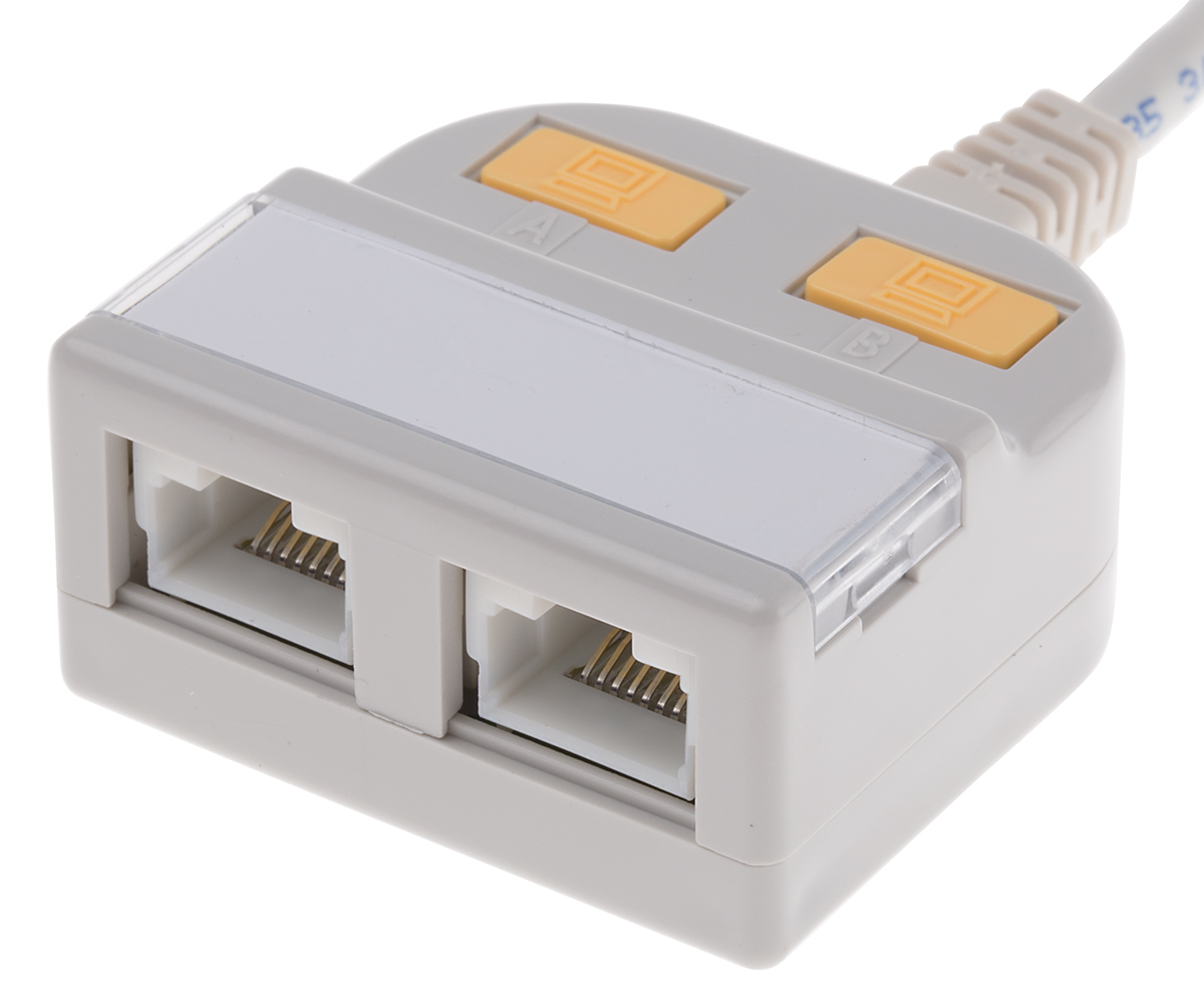 RS PRO 2-Port RJ45 T-Adapter, Cat5, Unshielded