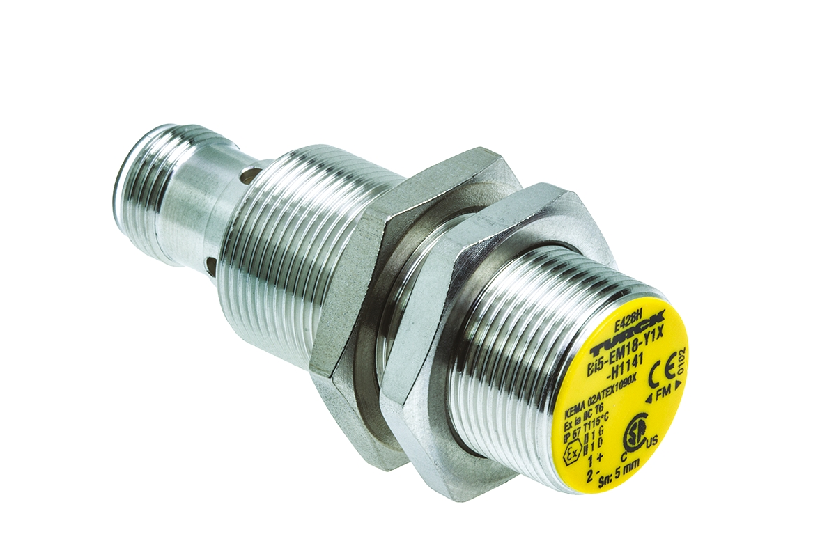 Turck Inductive Threaded Barrel Proximity Sensor, M30, 10 mm Detection, NAMUR, 8.2 V dc