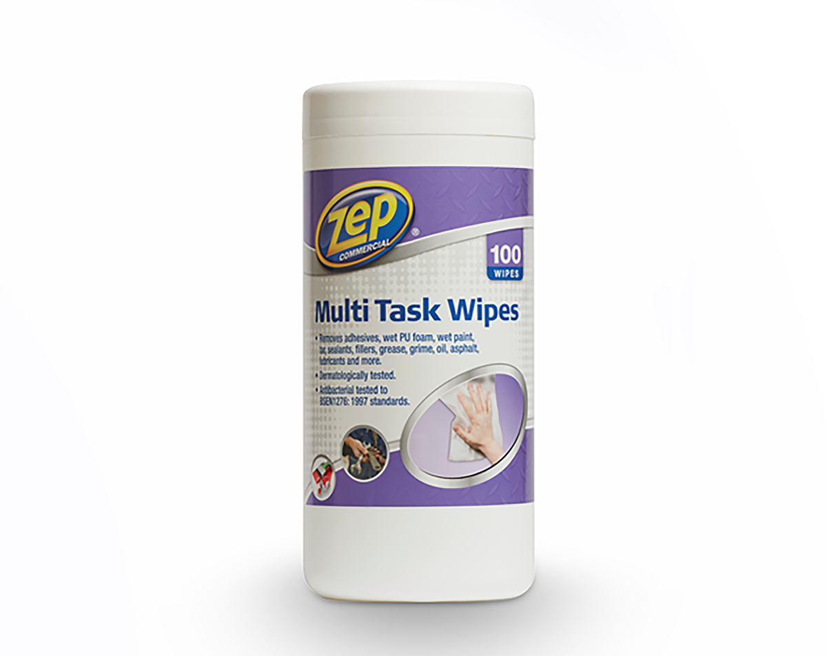 Zep Commercial Wet Anti-Bacterial Wipes, Dispenser Box of 100