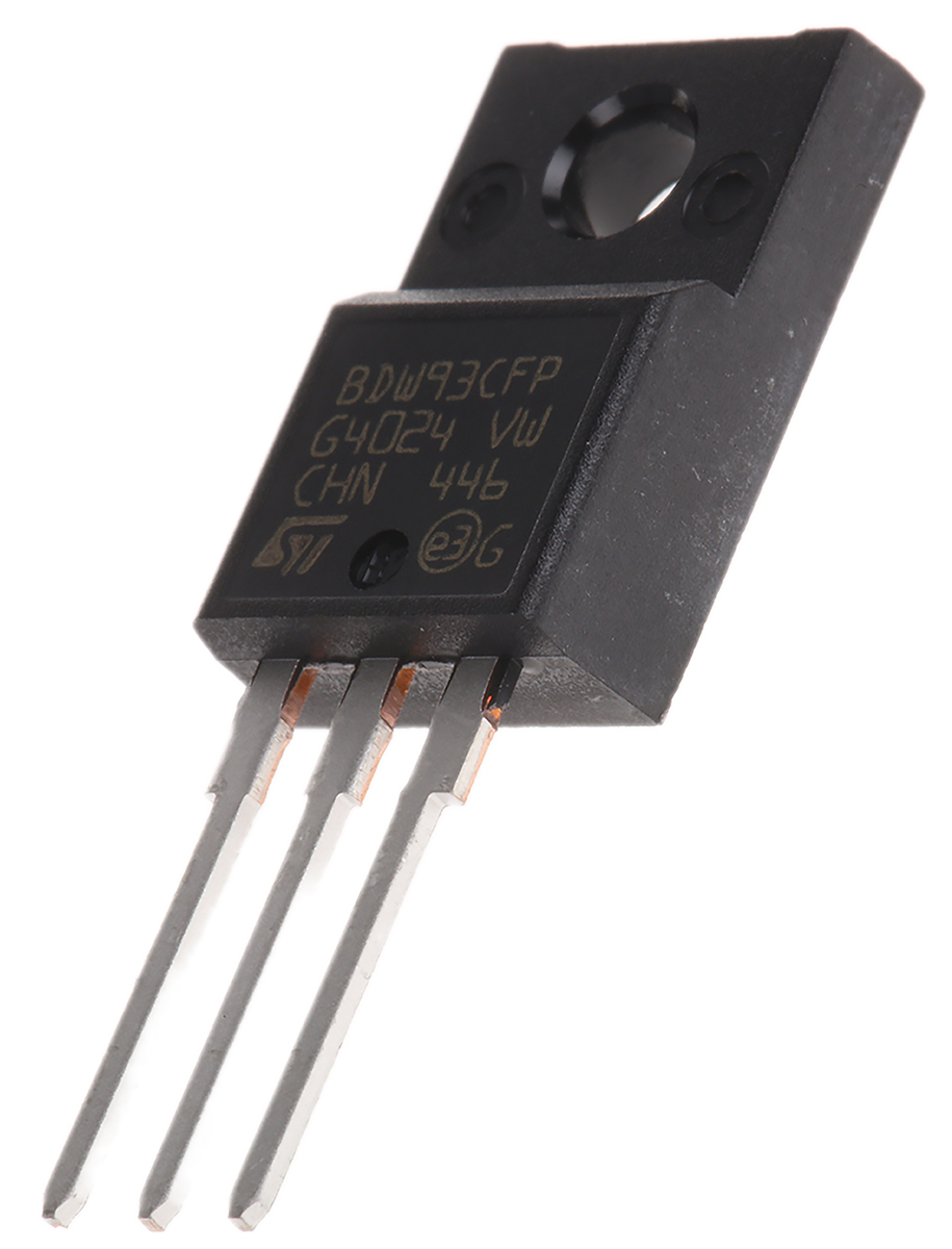 STMicroelectronics BDW93CFP NPN Darlington Transistor, 15 A 100 V HFE:100, 3-Pin TO-220FP