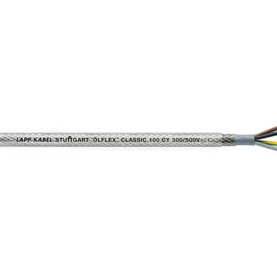 Lapp ÖLFLEX CLASSIC 100 CY Control Cable, 4 Cores, 0.75 mm² CSA 18 AWG, Screened, 50 m, Transparent Polyvinyl Chloride