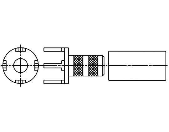 Amphenol RF Straight RF Terminator, PCB Mount, RG178 B/U, RG196 A/U