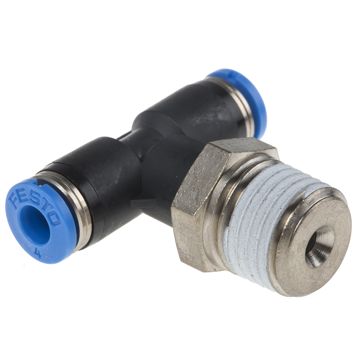 Festo QS Series Tee Threaded Adaptor, Push In 4 mm to Push In 4 mm, Threaded-to-Tube Connection Style, 190668