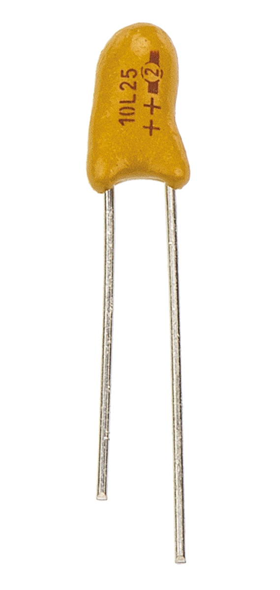 Vishay 10μF MnO2 Tantalum Capacitor 25V dc, 489D Series