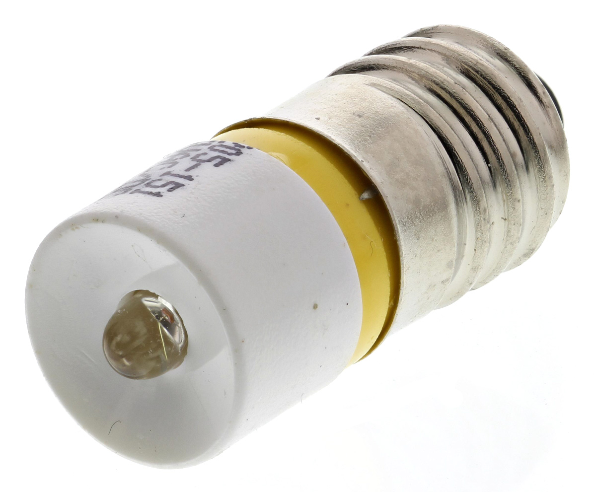 RS PRO Yellow LED Indicator Lamp, 6V ac/dc, E10 Base, 10mm Diameter, 630mcd