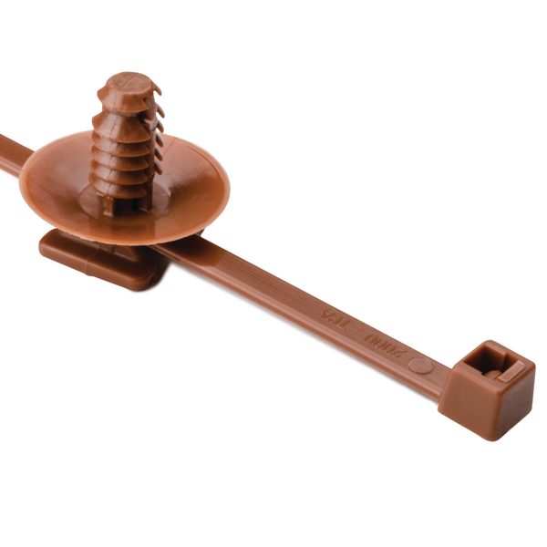 HellermannTyton Cable Tie, 202mm x 4.6 mm, Brown Polyamide 4.6, Pk-500