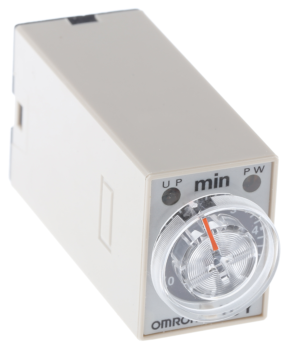 Omron H3Y-4 Series DIN Rail, Surface Mount Timer Relay, 24V dc, 4-Contact, 0.2 → 5min, 1-Function, 4PDT