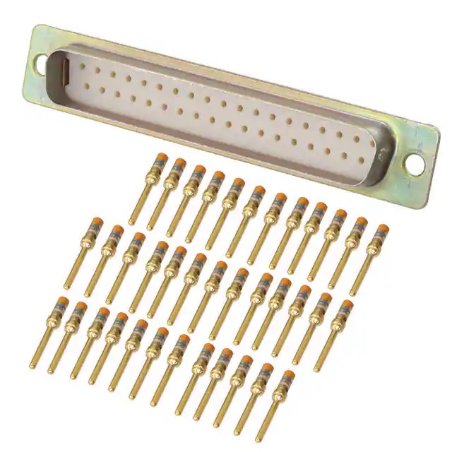 Amphenol India M24308 37 Way Panel Mount D-sub Connector Plug, 2.77mm Pitch, with 4-40 Screw Locks