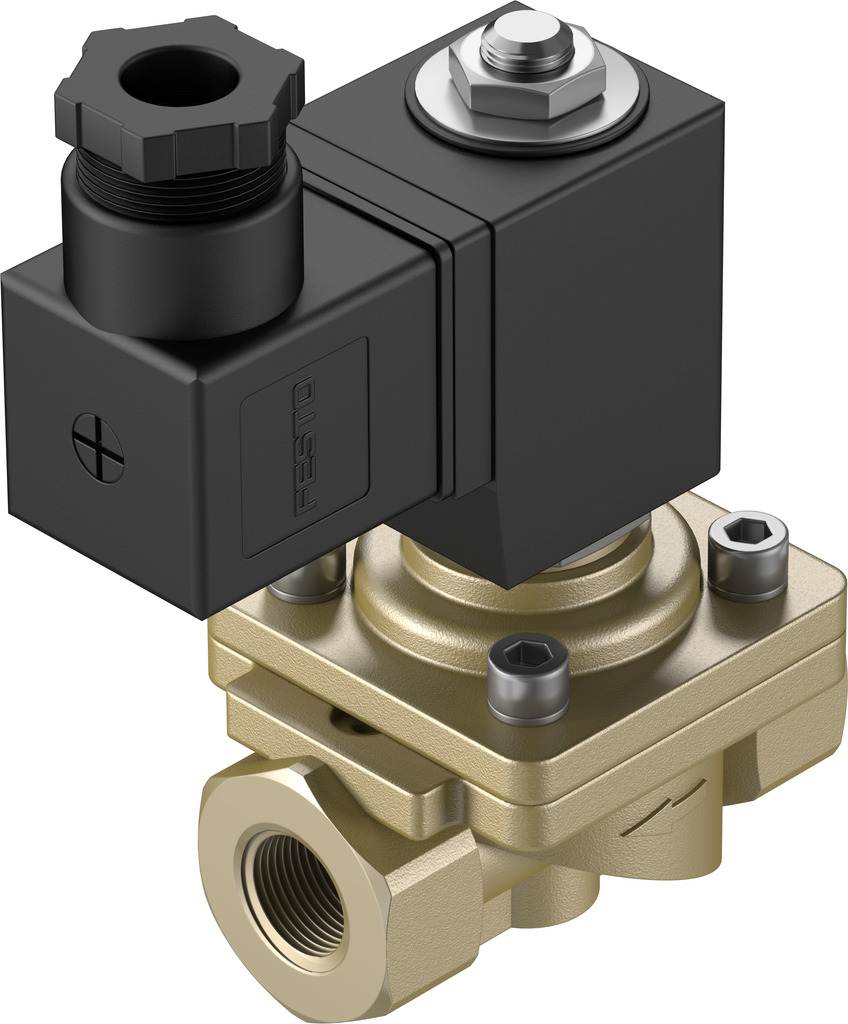 Festo 2/2 Closed, Monostable Pneumatic Solenoid/Pilot-Operated Control Valve - Electrical G 3/8 VZWF Series, 1492303