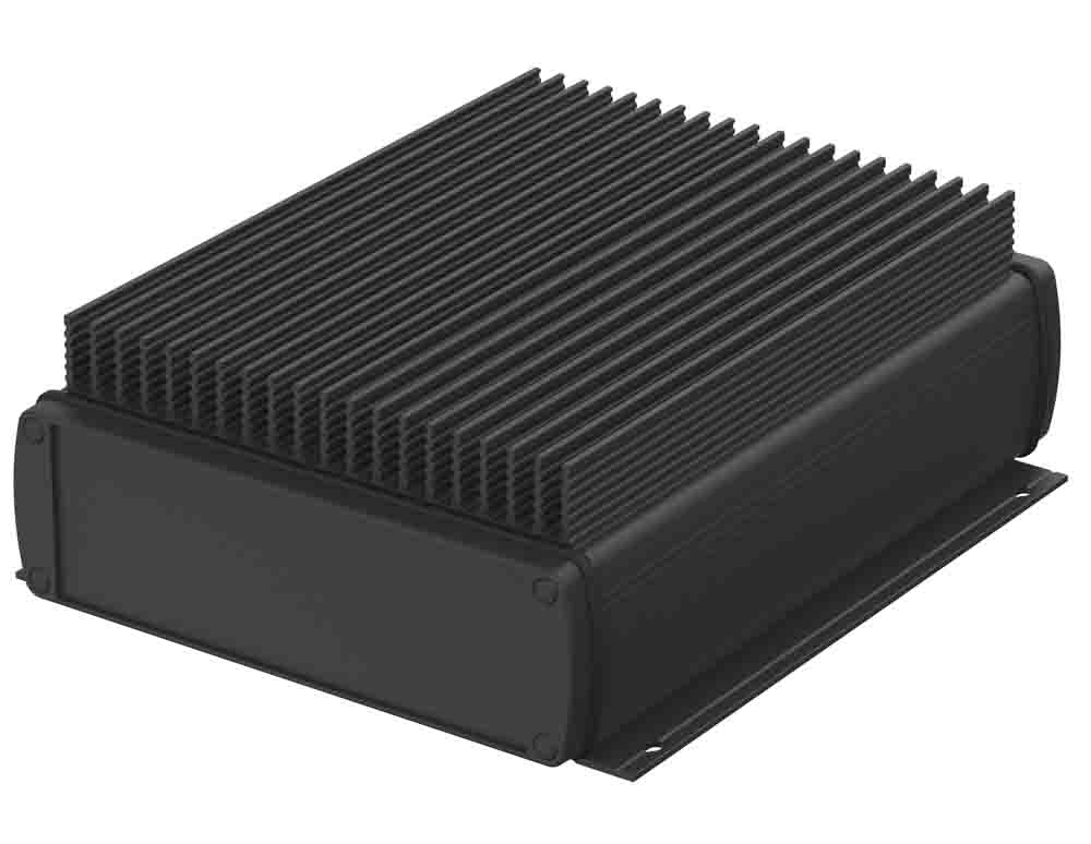 Bopla Alubos (Set) Series Black Aluminium General Purpose Enclosure, IP65, Flanged, Black Lid, 169 x 52 x 200mm