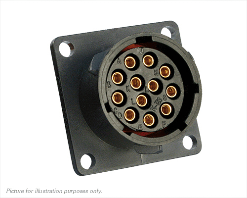 Souriau Sunbank by Eaton Circular Connector, 12 Contacts, Flange, Standard Connector, Plug, Female, IP68, IP69K, UTS