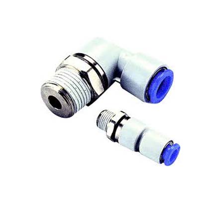 SMC KSL Series Elbow Threaded Adaptor, R 1/4 Male to Push In 10 mm, Threaded-to-Tube Connection Style