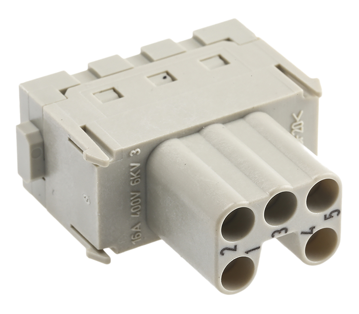 HARTING Heavy Duty Power Connector Module, 16A, Female, Han-Modular Series, 5 Contacts