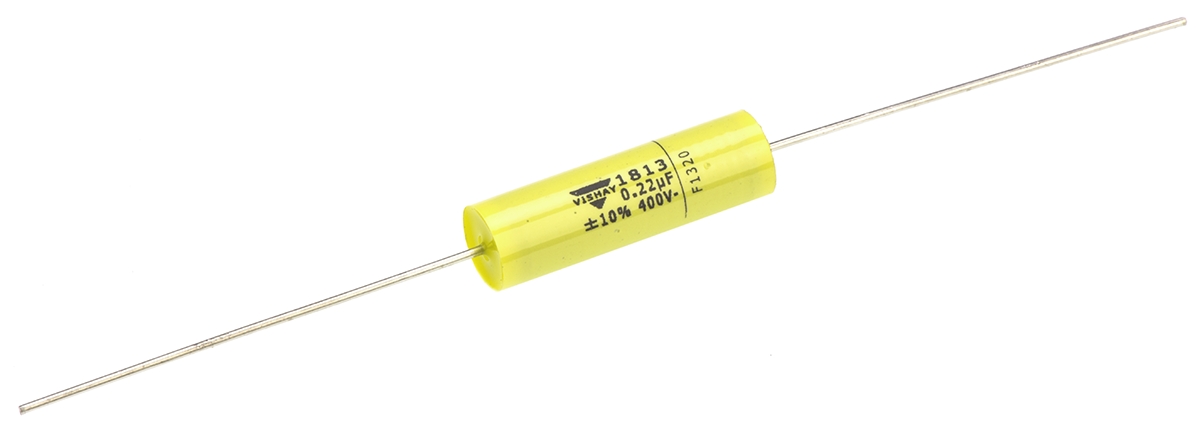 Vishay MKT 1813 Metallised Polyester Film Capacitor, 200 V ac, 400 V dc, ±10%, 220nF, Through Hole