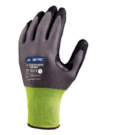 Skytec Black, Grey Nitrile Cut Resistant Gloves, Size 7, Nitrile Foam Coating