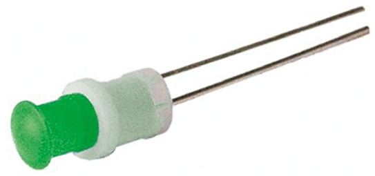 Oxley Green Panel Mount Indicator, 3.6V, 5mm Mounting Hole Size, Lead Wires Termination, IP66