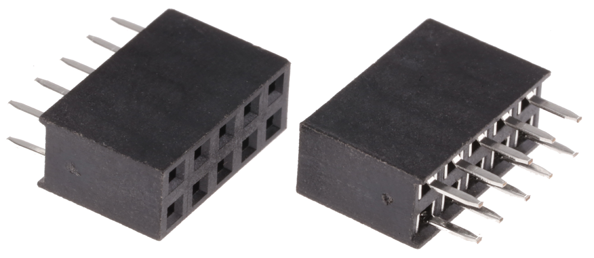 HARWIN Straight Through Hole Mount PCB Socket, 10-Contact, 2-Row, 2.54mm Pitch, Solder Termination