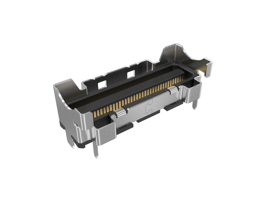 Amphenol Communications Solutions G9912312 Series Receptacle Edge Connector, PCB, 74-Contacts, 0.6mm Pitch, 1-Row