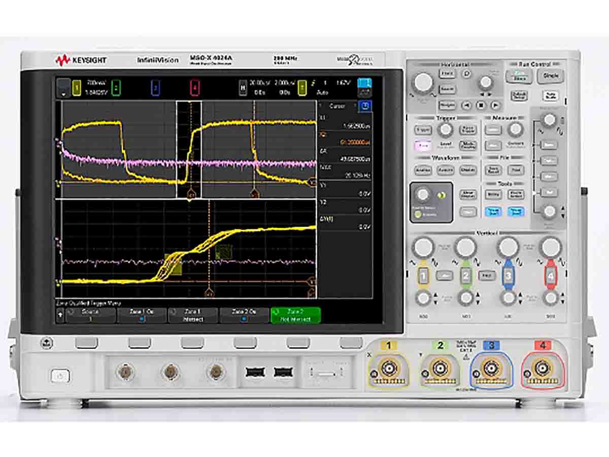 Keysight Technologies MSOX4024A InfiniiVision 4000 X Series, 200MHz Bench Oscilloscope, 4 Analogue Channels, 16 Digital