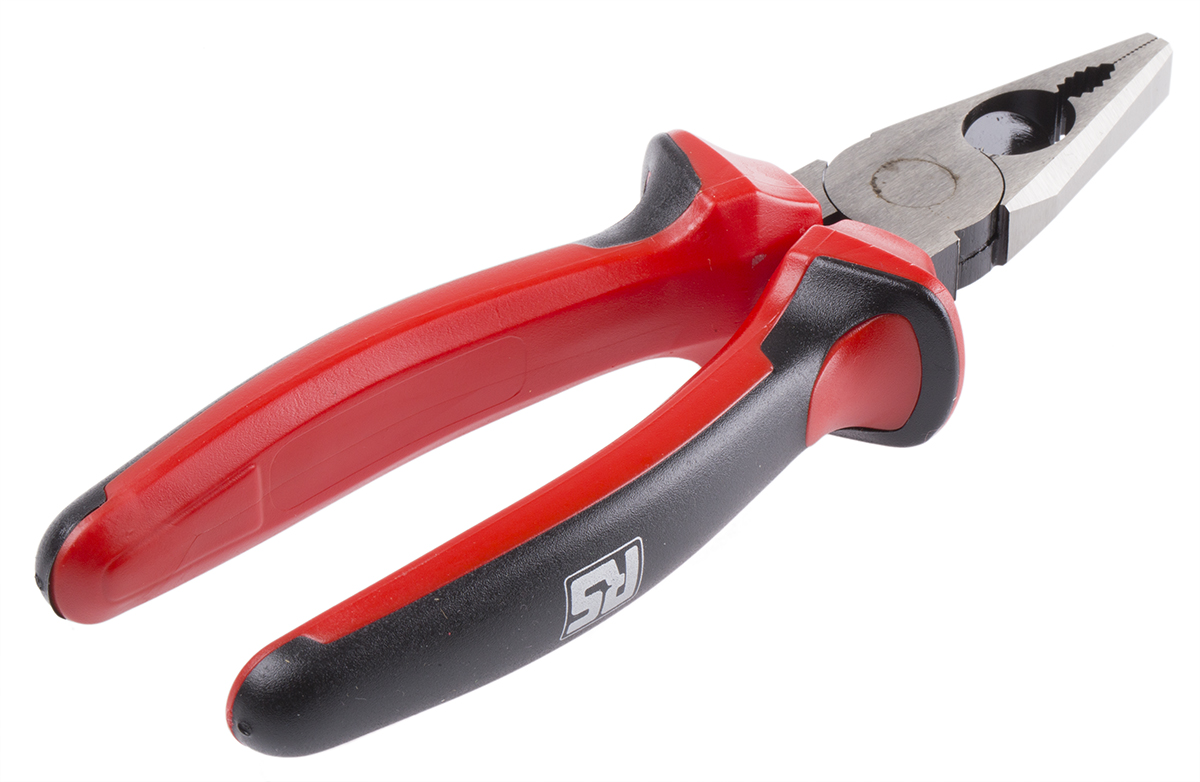 RS PRO Combination Pliers, 180 mm Overall, Straight Tip