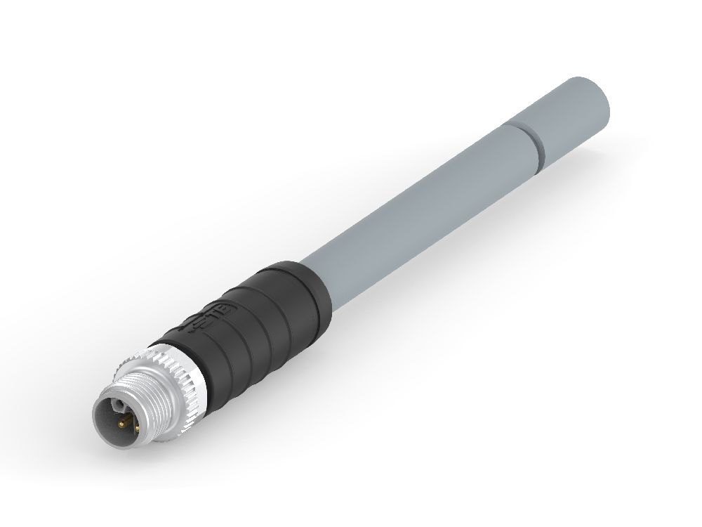 TE Connectivity Male 4 way Straight M12 to Unterminated Unterminated Sensor Actuator Cable, 5 m