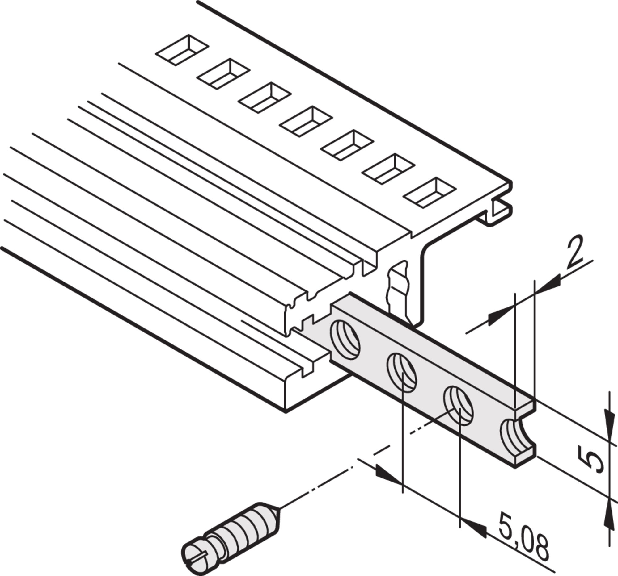 nVent SCHROFF Guide Rail Horizontal Rail for Use with Cases, Subracks