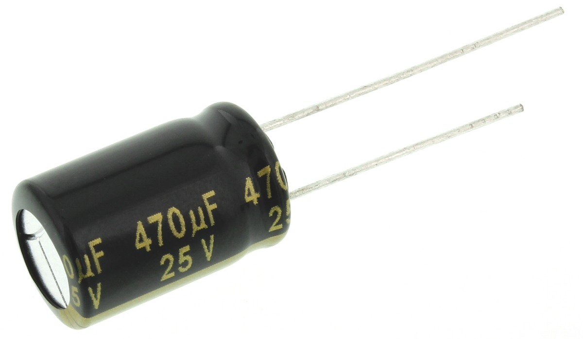 Panasonic 470μF Aluminium Electrolytic Aluminium Electrolytic Capacitor 25V dc, Radial, Through Hole - EEUFM1E471