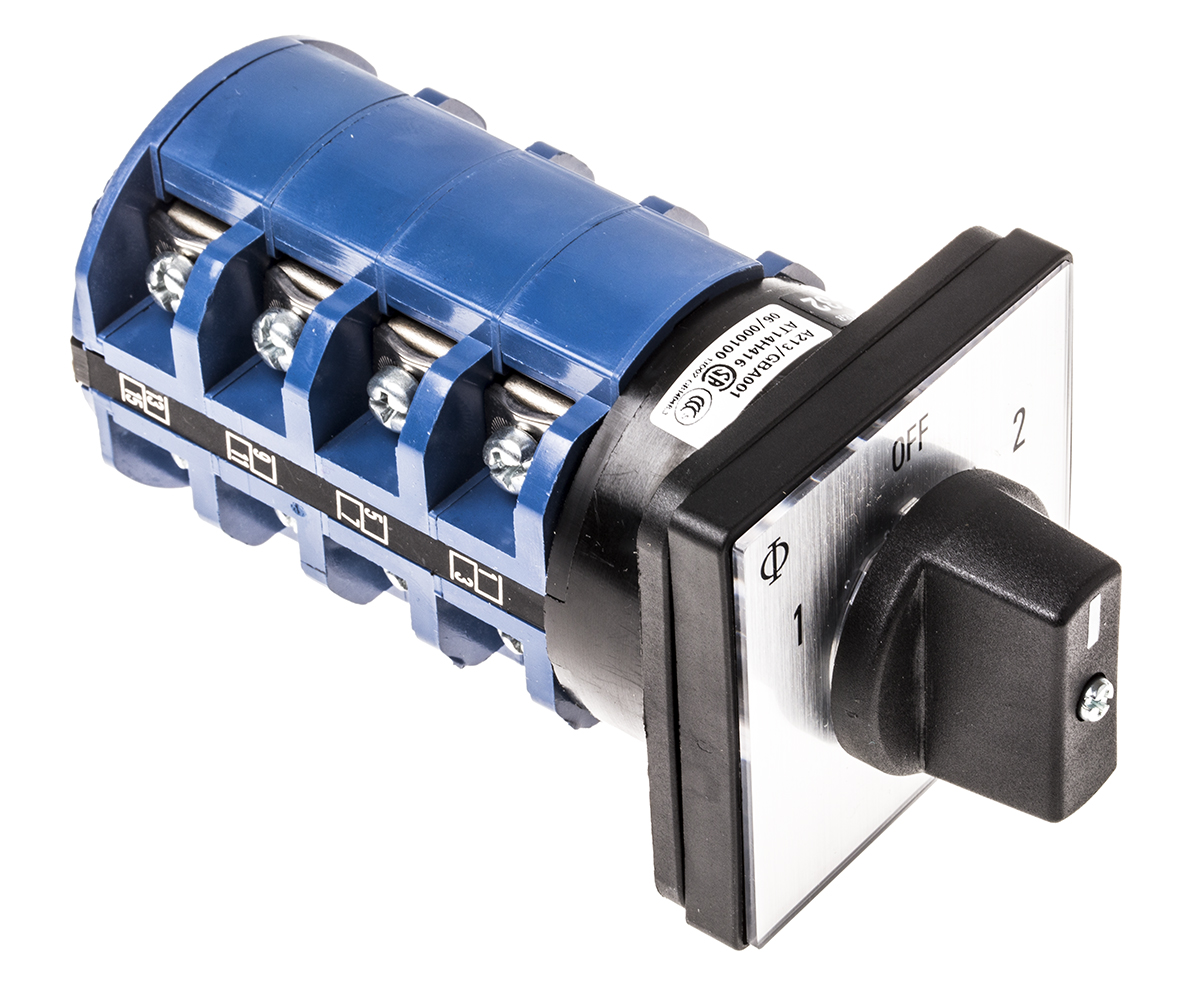 Kraus & Naimer, 4P 3 Position Double Throw Cam Switch, 50A