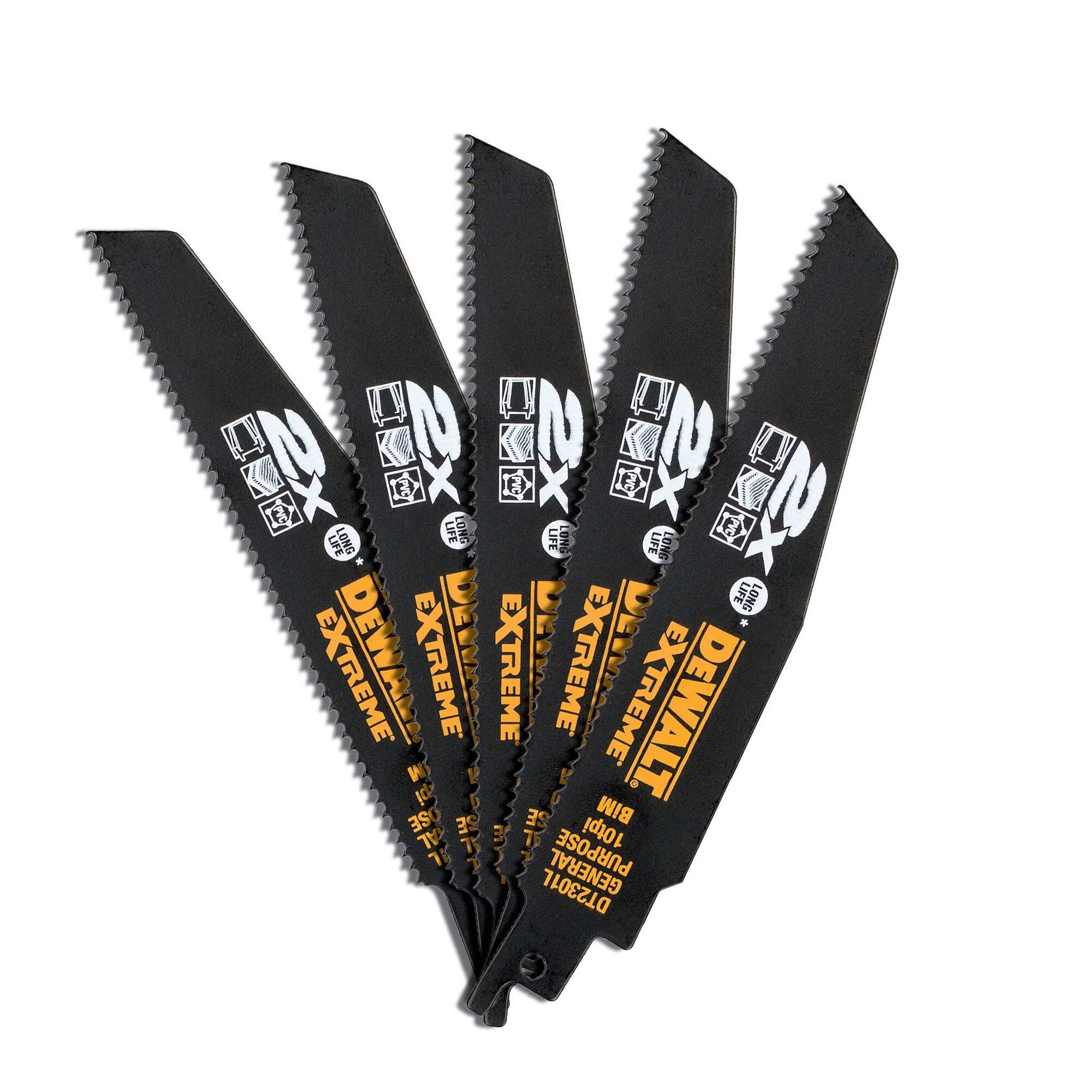 DeWALT, 10 Teeth Per Inch Multiple Materials Reciprocating Saw Blade, Pack of 5