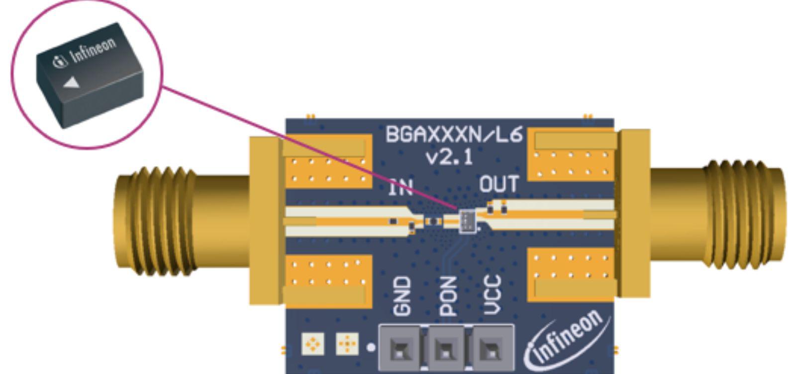 Infineon Ultra Low Current Low Noise Amplifier for GNSS Applications Diode Low Noise Amplifier Evaluation Board for