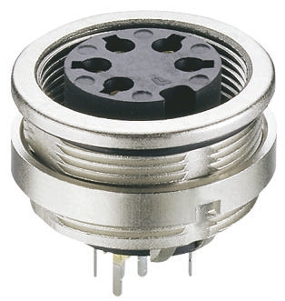 Lumberg 6 Pole Din Socket, DIN EN 60529, 5A, 250 V ac IP68, Female, Wall Mount