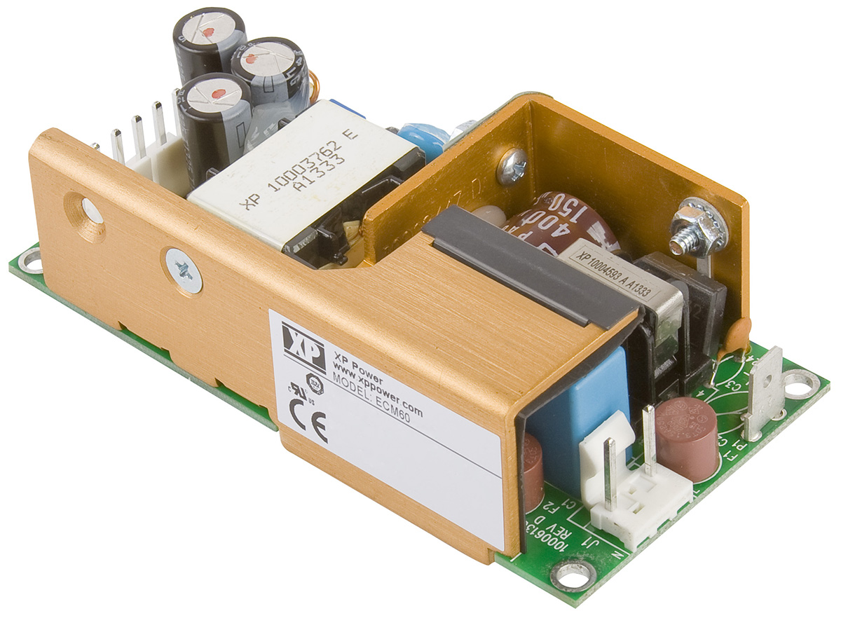 XP Power Switching Power Supply, ECM60US07, 7V dc, 8.6A, 60W, 1 Output, 120 → 370 V dc, 90 → 264 V ac