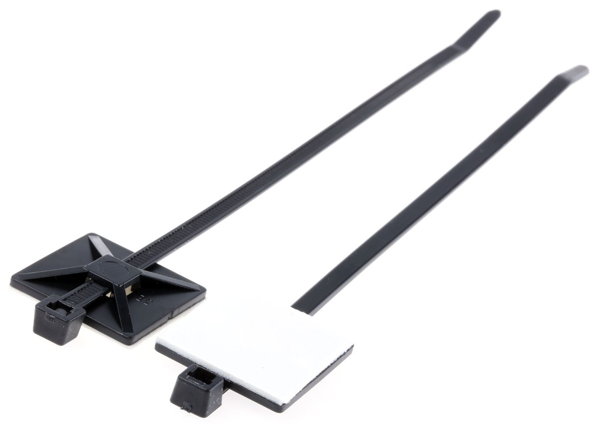 HellermannTyton Cable Tie, Assembly, 200mm x 5.4 mm, Black Nylon, Pk-50