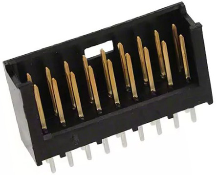 TE Connectivity AMPMODU MOD II Series Straight Through Hole PCB Header, 18 Contact(s), 2.54 mm Pitch, 2 Row, Shrouded
