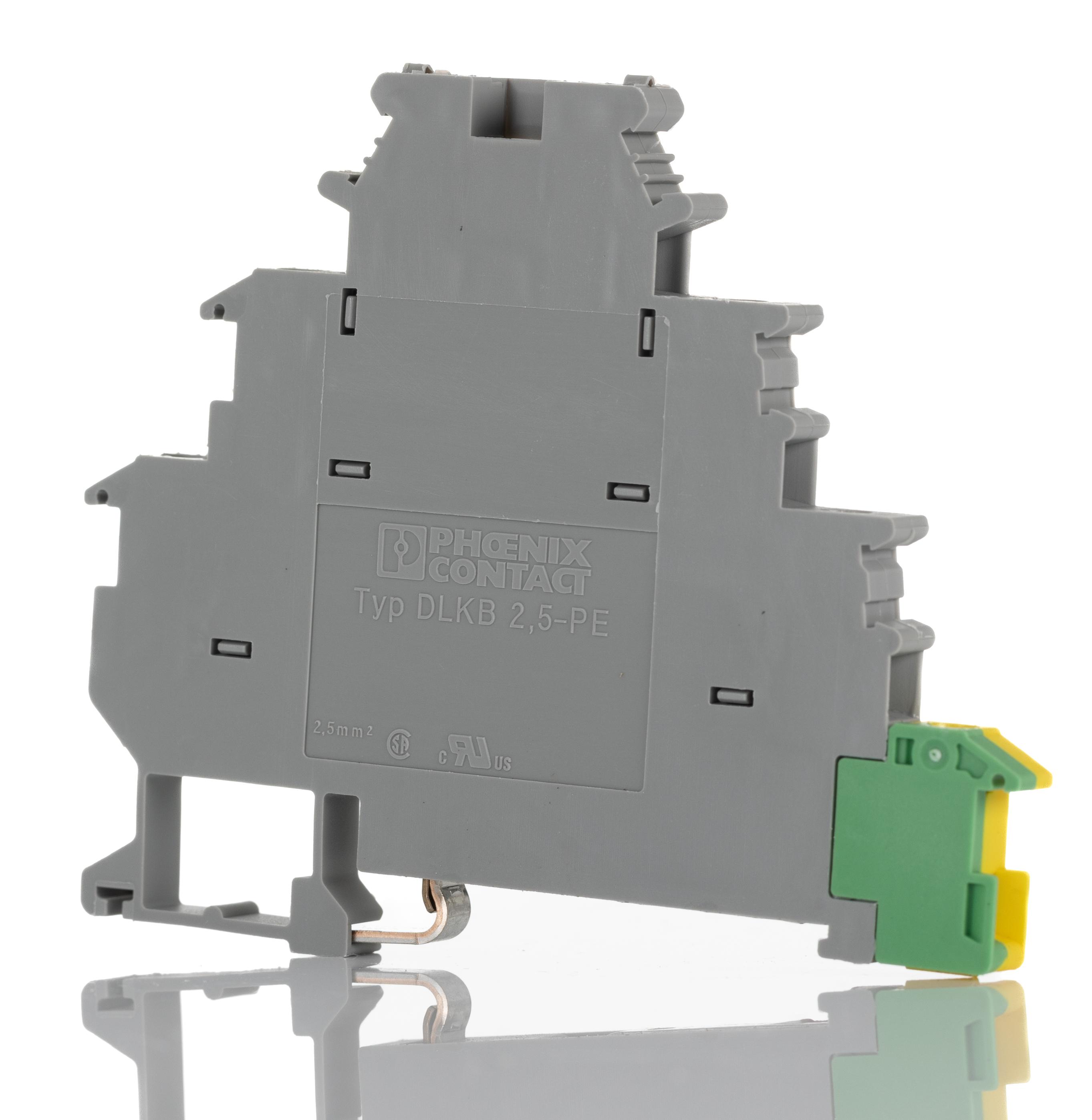Phoenix Contact DLKB 2.5-PE Series Feed Through Terminal Block, 2.5mm², Screw Termination