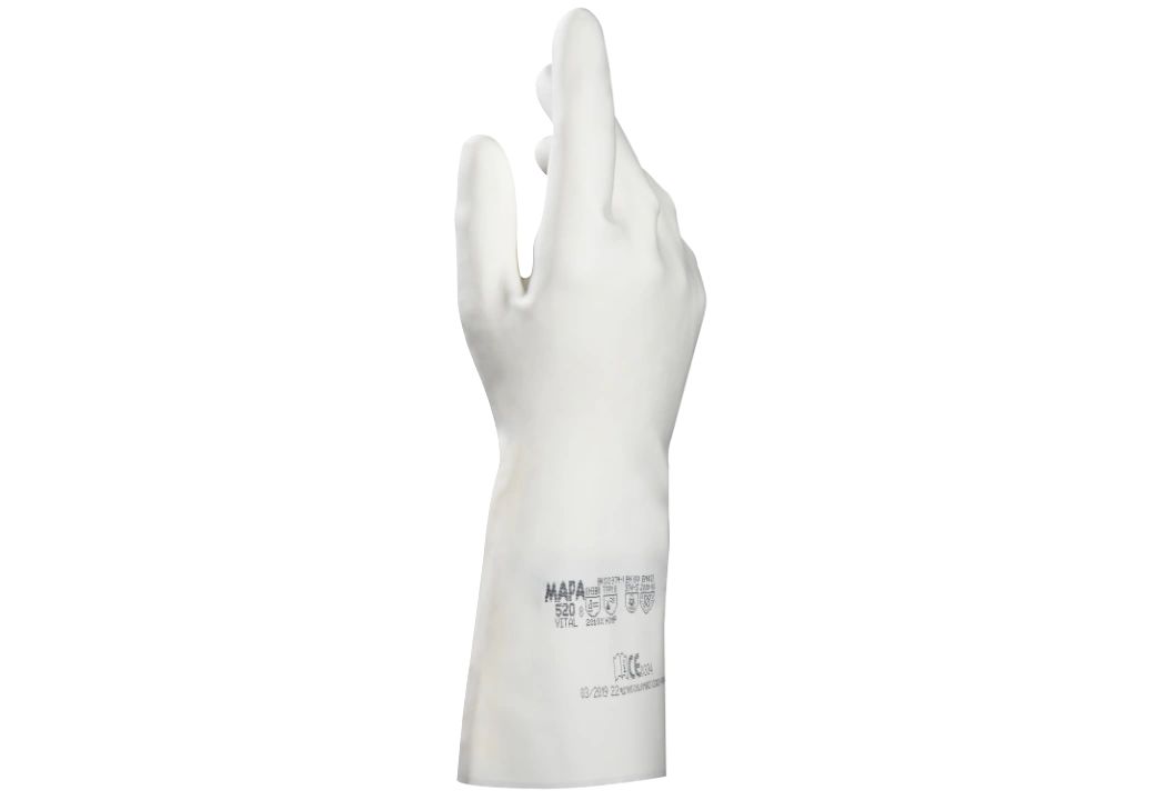 Mapa VITAL 520 White Natural Latex Work Gloves, Size 6
