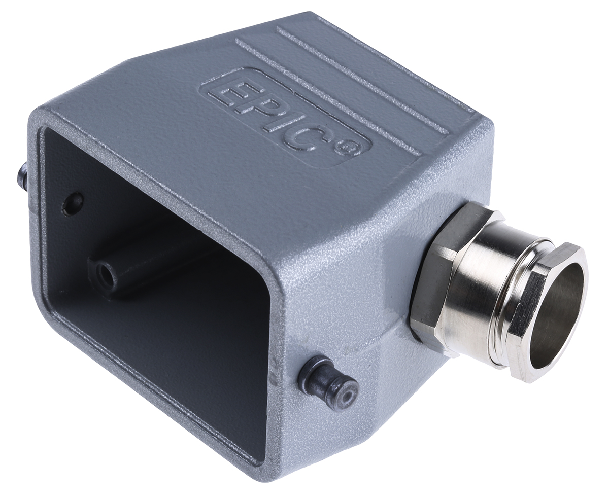 EPIC H-B Heavy Duty Power Connector Hood, 24 Contacts, PG13.5 Thread, Side Entry