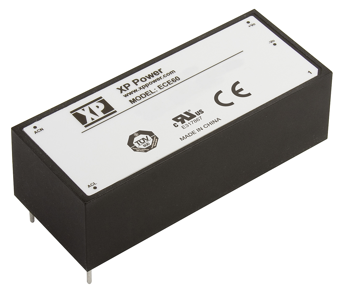 XP Power Switching Power Supply, ECE60US12, 12V dc, 5A, 60W, 1 Output, 120 → 370 V dc, 85 → 264 V ac