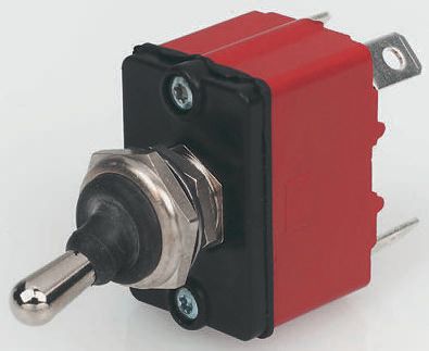 APEM Toggle Switch, Panel Mount, On-On, SPST, Tab Terminal, 28V dc